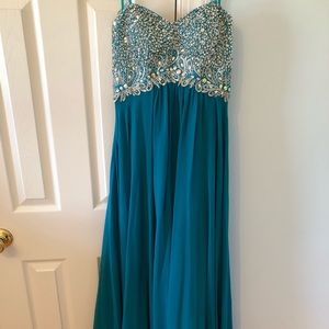 Turquoise baby doll dress